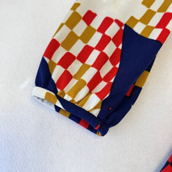 Alfred Weber 60s Vtg Dress Mod Size 8/S Geometric Multicolor Long Sleeve Gogo - Picture 8 of 16